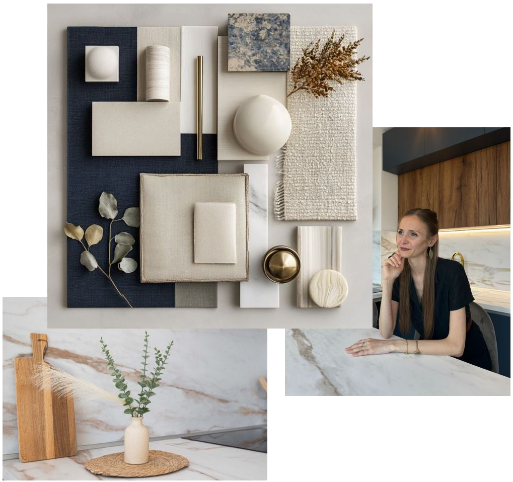 Studio Bianca living space — interior details, materials, and designer at work
